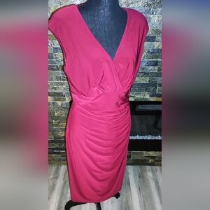 Ralph Lauren Burgundy Midi Dress Size 12